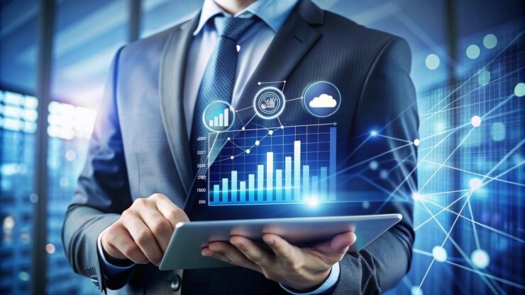 Real-time network analytics showing traffic flow, latency, and security alerts