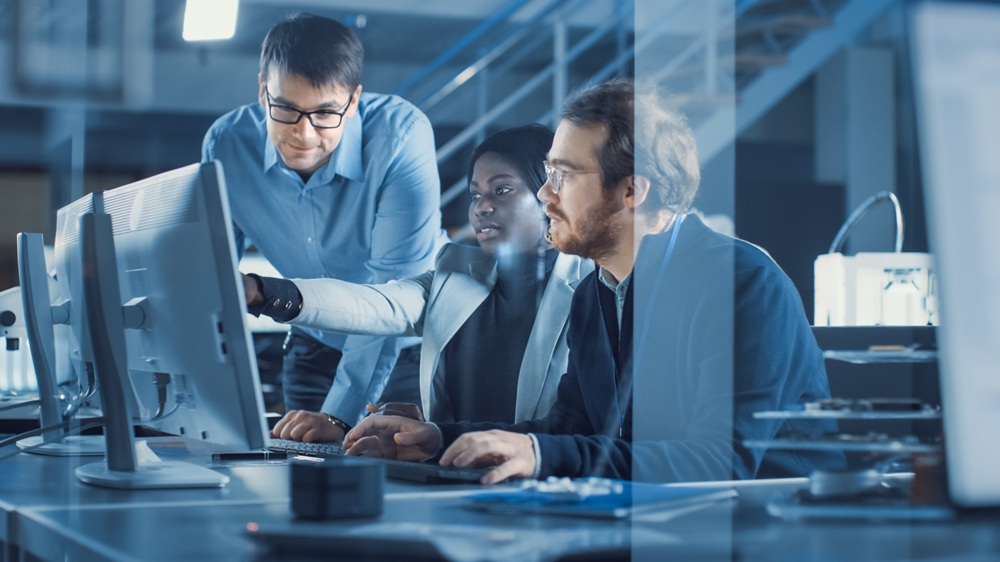 Illustration of people working from various remote locations, representing hybrid work environments across cloud and on-premise systems